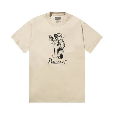 Pre-owned Market Cubism Bear T-shirt 'wood Ash' | Brown | Men's Size Xl
