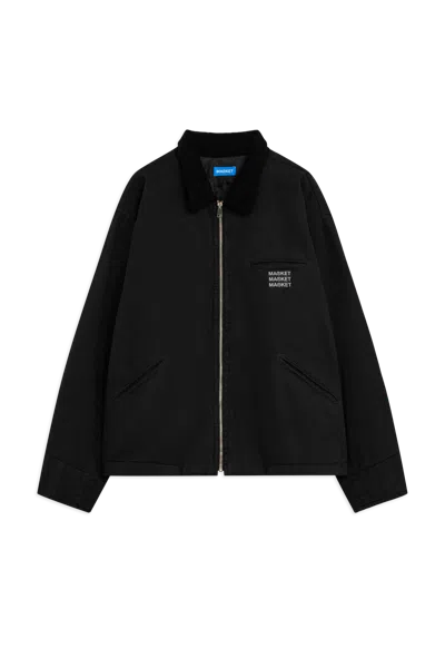 Denim Zip Up Jacket In Black from Market