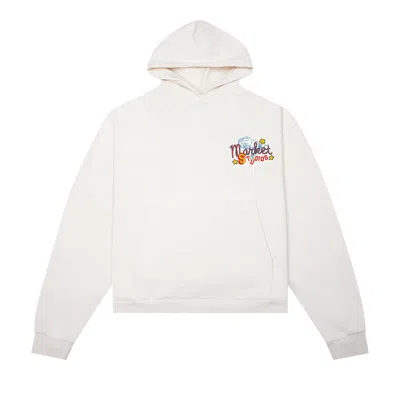 Pre-owned Market Desert League Hoodie 'unbleached Cotton' | Cream | Men's Size L In White