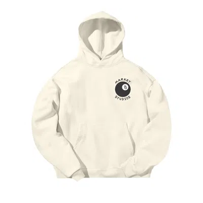 Pre-owned Market Eight Ball Hoodie 'natural' | Cream | Men's Size L In White
