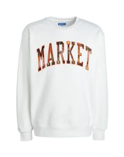 Market Fauxtree Arc Crewneck Sweatshirt Man Sweatshirt Ivory Size Xl Cotton In White