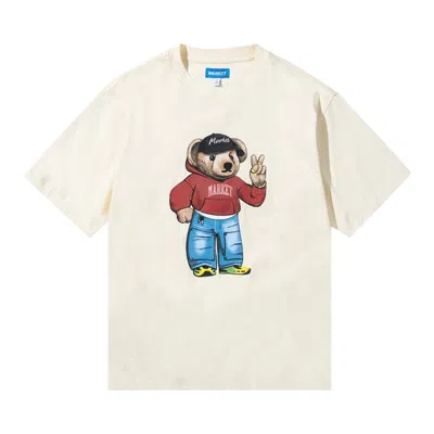 Pre-owned Market Fit Check Bear T-shirt 'butter Cream' | White | Men's Size Xxl