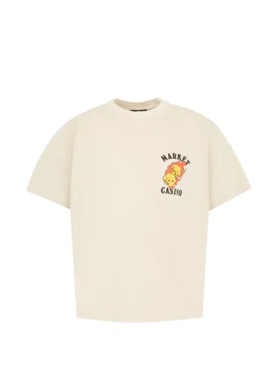 Market Flaming Dice Short-sleeves T-shirt In White