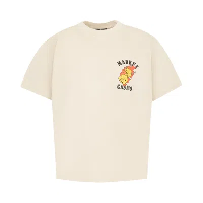 Pre-owned Market Flaming Dice T-shirt 'french Oak' | Tan | Men's Size Xl In Brown
