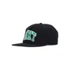 Market Flat Visor Cap For Men Arc 5 Panel Hat Black