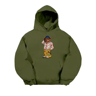Pre-owned Market Folk Fitted Bear Hoodie 'sphagnum' | Green | Men's Size S