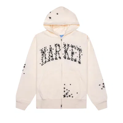 Pre-owned Market Galaxy Arc Zip Hoodie 'unbleached Cotton' | White | Men's Size Xxl