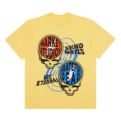 Pre-owned Market Goat Exclusive  X Grateful Dead Sound Waves Steely Tee In Yellow