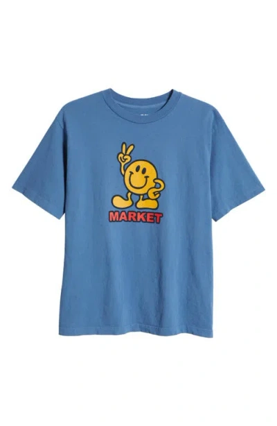 Market Good Neighbor Smiley® Graphic T-shirt In Gentian Blue
