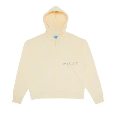 Pre-owned Market Good Produce Zip Hoodie 'butter Cream' | Men's Size M