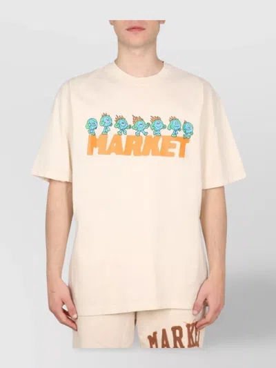 Market Graphic Logo Crew Neck T-shirt In Beige