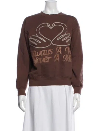 Pre-owned Market Graphic Print Crew Neck Sweatshirt In Brown