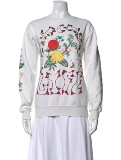 Pre-owned Market Graphic Print Crew Neck Sweatshirt In White