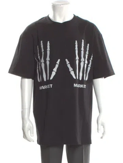 Pre-owned Market Graphic Print Crew Neck T-shirt In Gray
