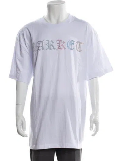 Pre-owned Market Graphic Print Crew Neck T-shirt In White