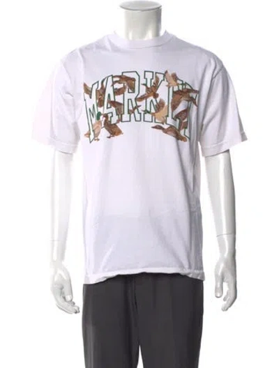 Pre-owned Market Graphic Print Crew Neck T-shirt In White