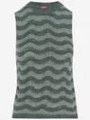 Market Green Metallic-threading Tank Top In Gray