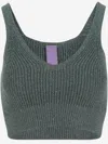 Market Green Ribbed-knit Tank Top In Gray