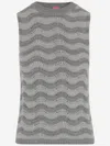 Market Grey Metallic-threading Tank Top In Gray