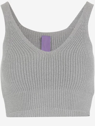 Market Grey Ribbed-knit Tank Top