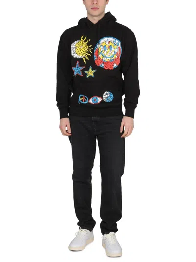 Market Hand-drawn Varsity Sweatshirt In Black