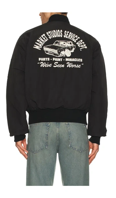 Market Handyman Reversible Bomber Jacket In Black
