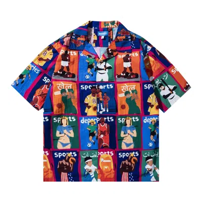 Pre-owned Market Illustrated Short-sleeve Button Up 'multicolor' | Multi-color | Men's Size Xxl