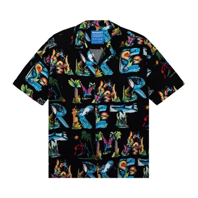 Pre-owned Market Island Life Camp Shirt 'black' | Men's Size S