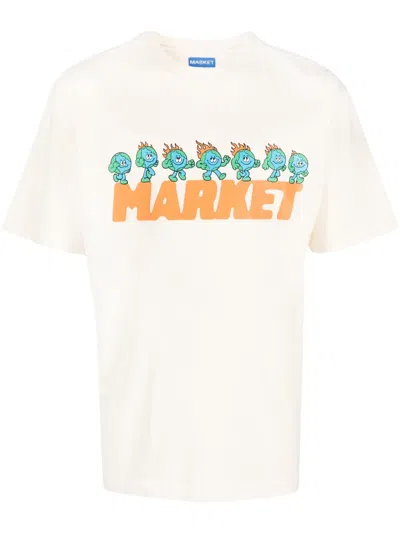 Market Keep Going Cotton T-shirt In White