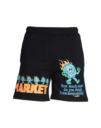 Market Keep Going Sweatshorts Man Shorts & Bermuda Shorts Black Size Xl Cotton