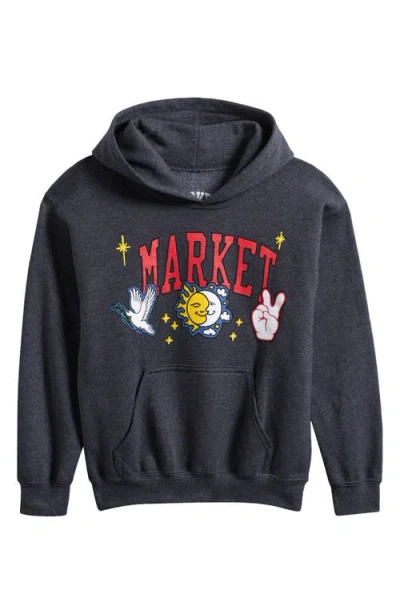Market Kids' Insightful Spirit Graphic Hoodie In Washed-black