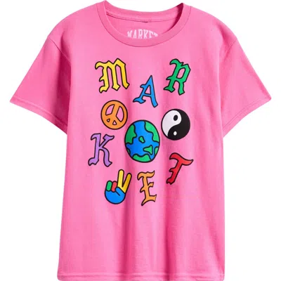 Market Kids' Mini  Symbolic Graphic T-shirt In Pink
