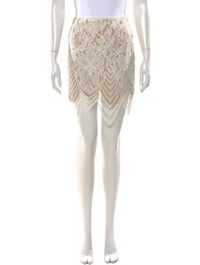 Pre-owned Market Lace Pattern Mini Skirt In Neutrals