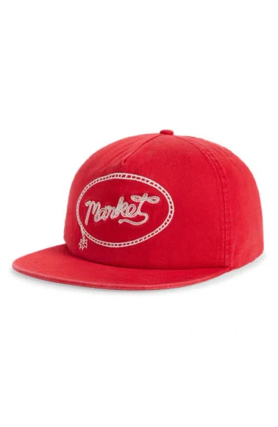 Market Lasso Lockup Snapback Baseball Cap In Red