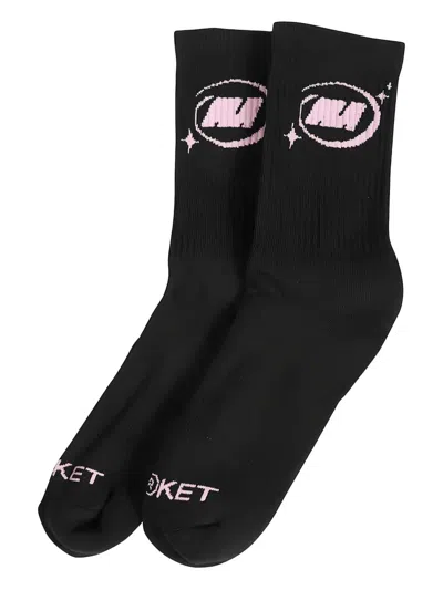 Market Logo-detail Socks In Black