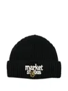 Market Logo-embroidered Beanie In Black