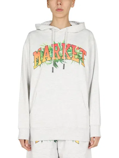 Market Logo Print Sweatshirt In Grey