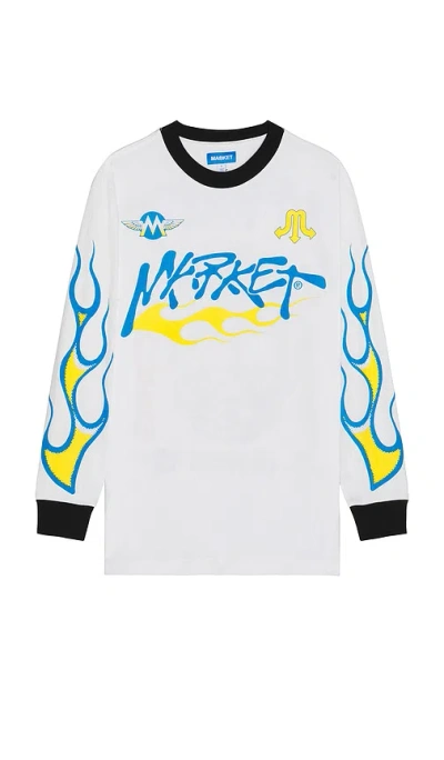 Market Loud Pipes Long Sleeve T-shirt In White