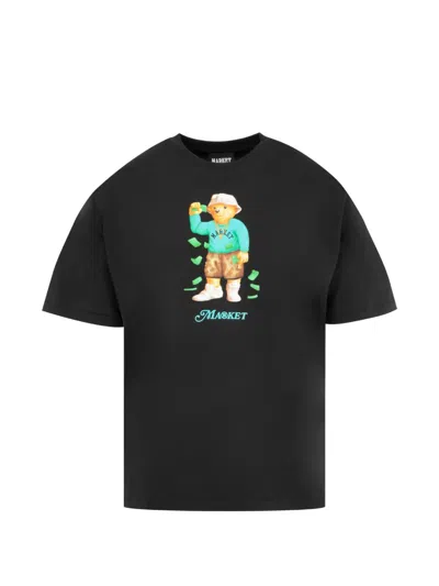 Market Making It Rain Bear-print T-shirt In Black
