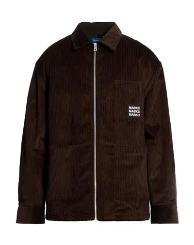 Market Man Jacket Dark Brown Size S Cotton, Elastane