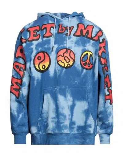 Market Man Sweatshirt Azure Size L Cotton In Blue