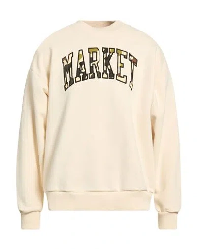 Market Man Sweatshirt Cream Size Xl Cotton In White