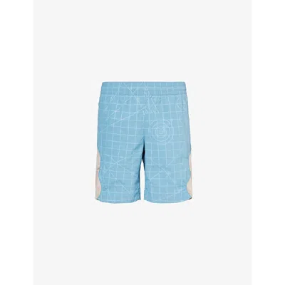 Market Mens Blue Open Source Abstract-pattern Shell Shorts