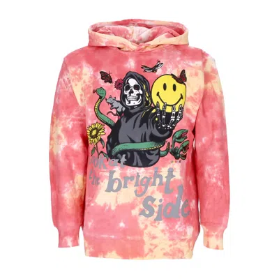 Market Men's Hoodie Look At The Bright Side Hoodie In Pink Tie Dye
