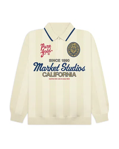 Market Men's Logo Graphic Polo Sweater In Butter Cream