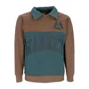 Market Men's Long Sleeve Polo Half Zip Rugby Sweatshirt Milk Chocolate In Milk Chocolate
