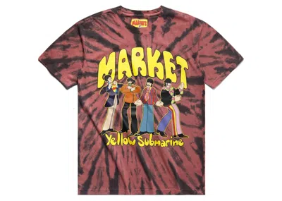 Pre-owned Market Men's  X Beatles Yellow Submarine Tiedye Pose T-shirt In Red Swirl Tie Dye