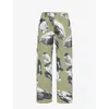 Market Mens Moss Talus Graphic-print Cotton Trousers In Moss