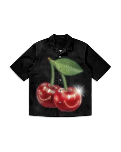 Market Men's Short Sleeve Graphic Camp Shirt In Black