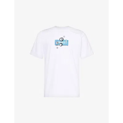 Market Mens White Damask Logo-print Cotton-jersey T-shirt